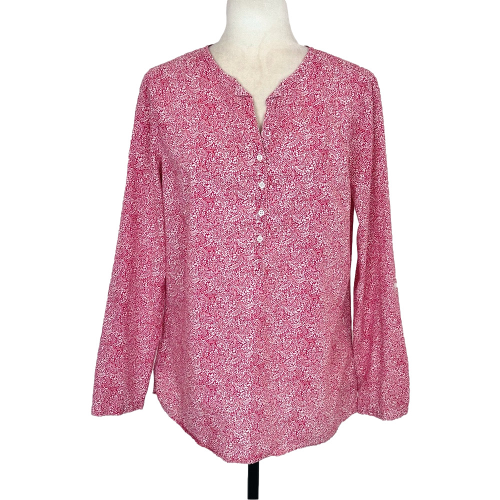 Liberty Art Fabrics red floral blouse